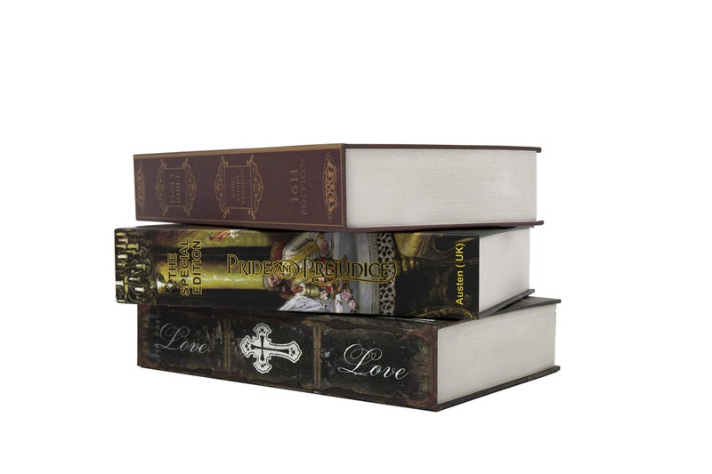 PACOLO كتاب آمن لنقل الورق الحقيقي، مجوف مع حجرة سرية مخفية، قفل مفتاح، 8.7"×6"×2" (مفتاح أليس) - Image 5